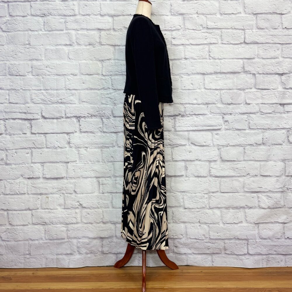 Truth By Republic Black Abstract Print Pleated Midi Skirt - Picture 7 of 9
